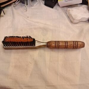 Vintage Brass Shoe Brush With Wood Handle Soft Bristles. 9 In. Long